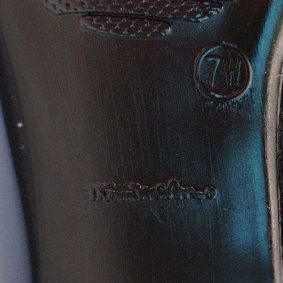 Thom McAn Womens Low Block Heel Leather Loafers Size 7 Dark Academia Career Bit - Picture 8 of 8